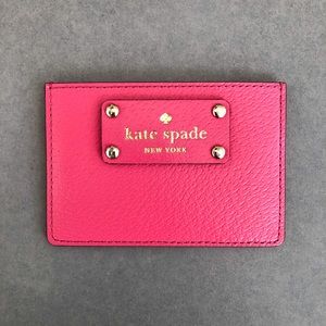 Kate Spade Wellesey Hot Pink card holder NWOT